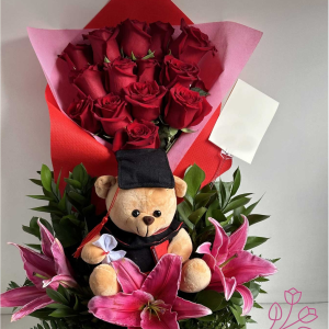 Arreglo Graduación Rosas Rojas